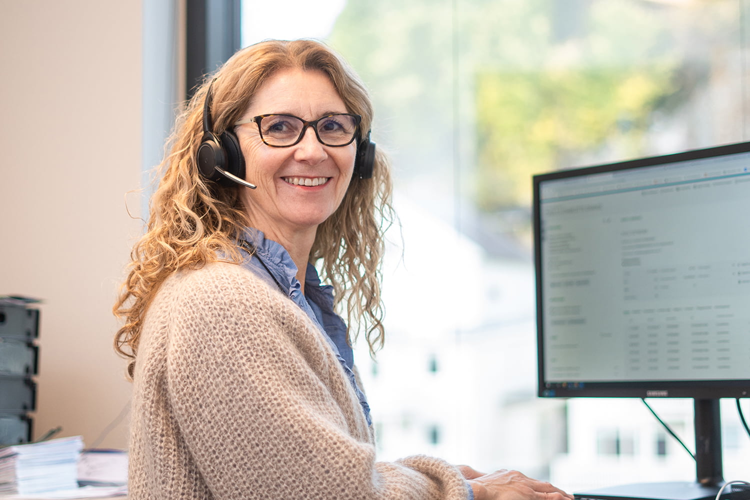 Brit Mathiesen, kundebehandler hos Dalane Energisalg.